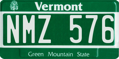 VT license plate NMZ576