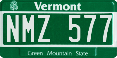 VT license plate NMZ577