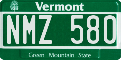 VT license plate NMZ580