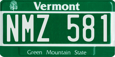 VT license plate NMZ581