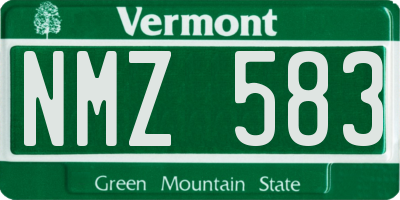 VT license plate NMZ583