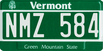 VT license plate NMZ584