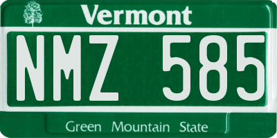 VT license plate NMZ585