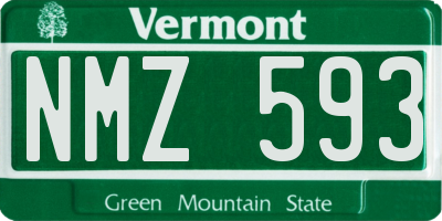 VT license plate NMZ593