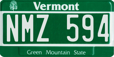VT license plate NMZ594