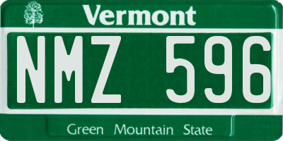 VT license plate NMZ596