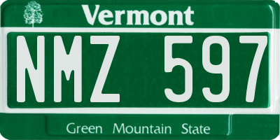 VT license plate NMZ597