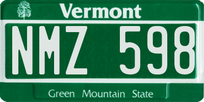 VT license plate NMZ598