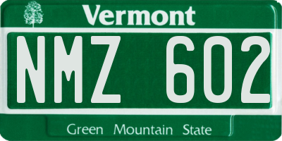 VT license plate NMZ602