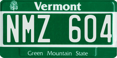 VT license plate NMZ604