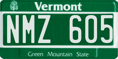 VT license plate NMZ605