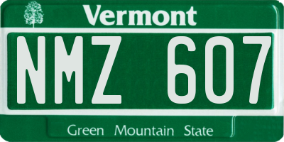 VT license plate NMZ607