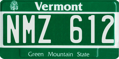 VT license plate NMZ612