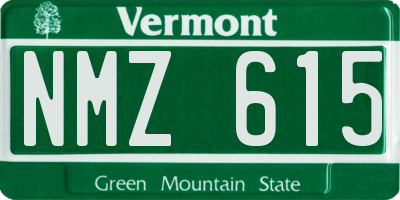 VT license plate NMZ615