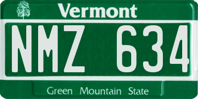 VT license plate NMZ634