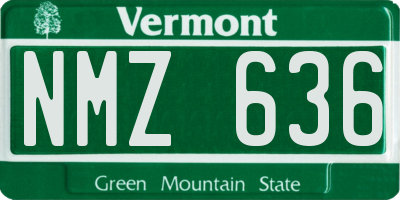 VT license plate NMZ636