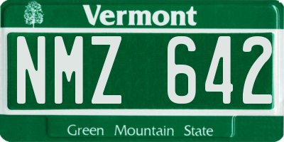 VT license plate NMZ642
