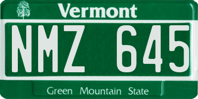 VT license plate NMZ645
