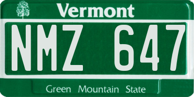 VT license plate NMZ647