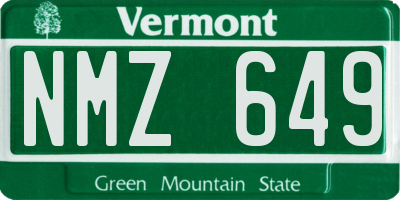 VT license plate NMZ649