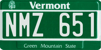 VT license plate NMZ651