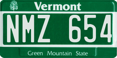 VT license plate NMZ654