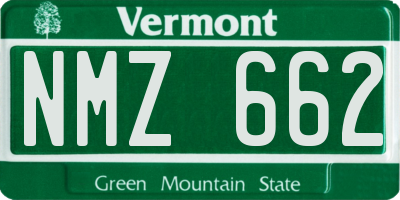 VT license plate NMZ662