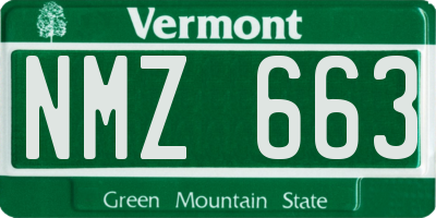 VT license plate NMZ663