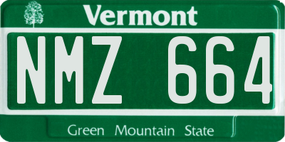VT license plate NMZ664