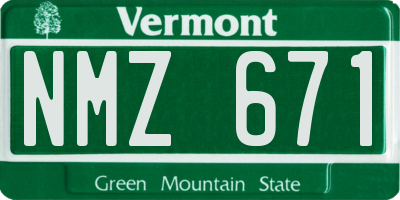 VT license plate NMZ671