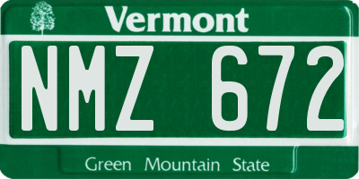 VT license plate NMZ672