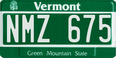VT license plate NMZ675