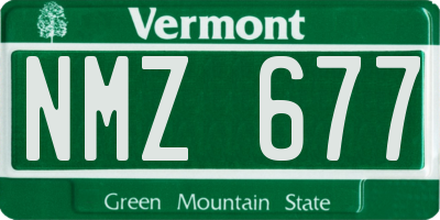 VT license plate NMZ677