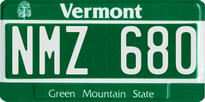 VT license plate NMZ680