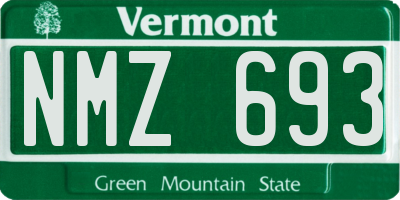 VT license plate NMZ693