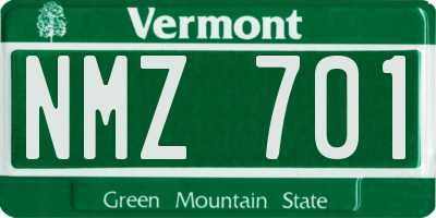 VT license plate NMZ701