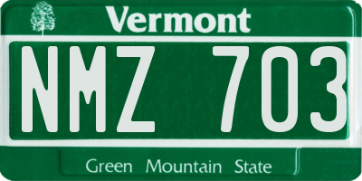 VT license plate NMZ703