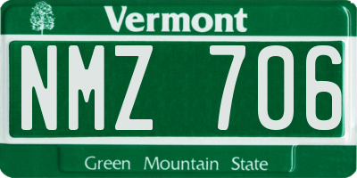 VT license plate NMZ706