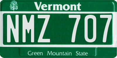 VT license plate NMZ707