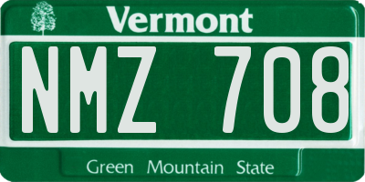 VT license plate NMZ708