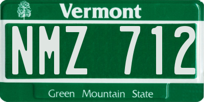 VT license plate NMZ712