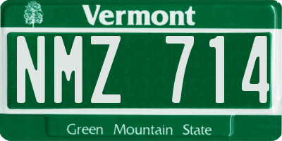 VT license plate NMZ714