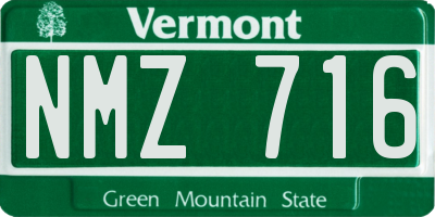 VT license plate NMZ716