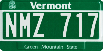 VT license plate NMZ717