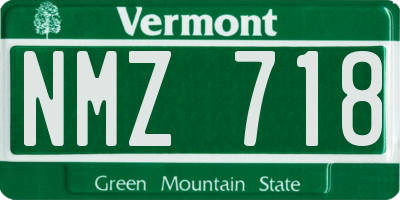VT license plate NMZ718