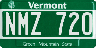 VT license plate NMZ720