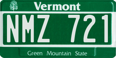 VT license plate NMZ721