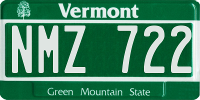 VT license plate NMZ722