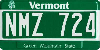 VT license plate NMZ724
