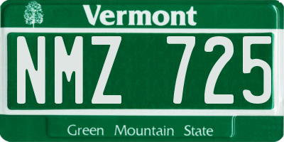 VT license plate NMZ725